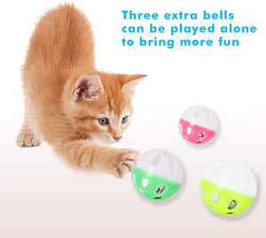 Cat Toy Roller 3-Level Turntable Cat Toys Balls with Six Colorful Balls Interactive Kitten Fun Mental Physical Exercise Puzzle Kitten Toys