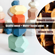 Load image into Gallery viewer, 36 PCS Wooden Sorting Stacking Rocks Stones,Sensory Toddler Toys Learning Montessori Toys, Building Blocks Game for Kids 1 2 3 4 5 6 Years Boy and Girl Birthday Gifts for Kids
