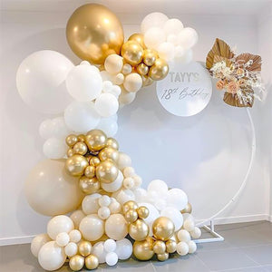 129pcs Metallic Gold Balloons Latex Balloons Different Sizes 18 12 10 5 Inch Party Balloon Kit for Birthday Party Graduation Wedding Holiday Balloon Decoration