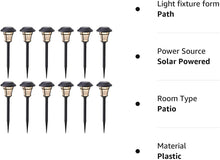 Load image into Gallery viewer, 12 Pack Solar Pathway Lights Outdoor Solar Garden Lights for Patio, Yard, Driveway
