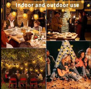 36FT Solar String Lights Outdoor Patio Lights, Solar Deck Light String, 15+1 Shatterproof Bulbs For Patio, Backyard, Porch, Outdoor