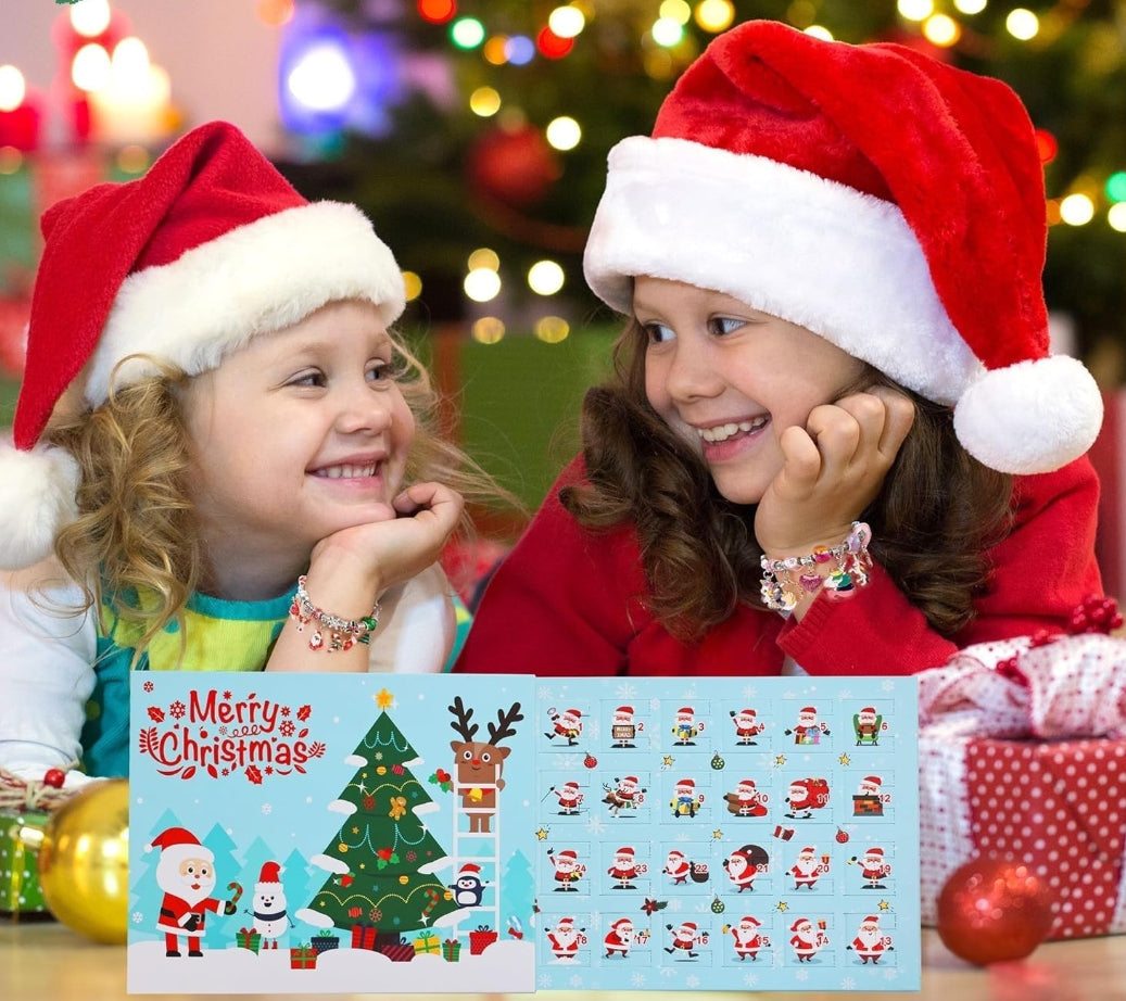 Christmas Advent Calendar Bracelets 2025, 24 Days Xmas Countdown Calendar,Christmas Surprise for Girls Kids Teens Adult Women