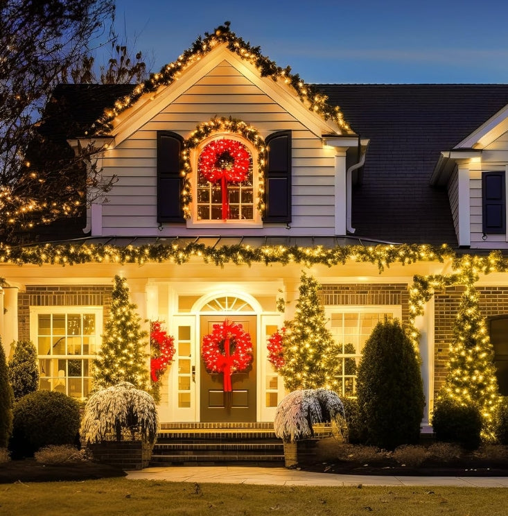 Solar String Lights Outdoor Waterproof- Solar Powered String Lights withLighting Modes, IP65 Waterproof Solar Christmas Lights for Outdoor Outside Tree Party Decor, Warm White