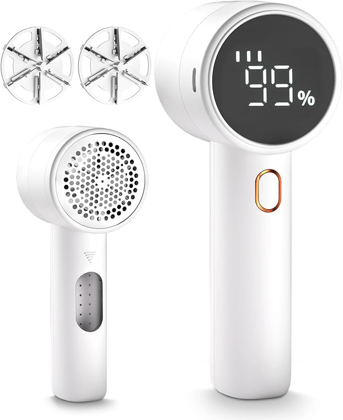 Wholesale: Fabric Shaver, Lint Remover Rechargeable, Electric Portable Sweater Defuzzer with 3 Speeds, 6 Leaf Blades, Digital LED Display to Remove Pilling for Clothes, Furniture, Sweater, Couch, Blanket