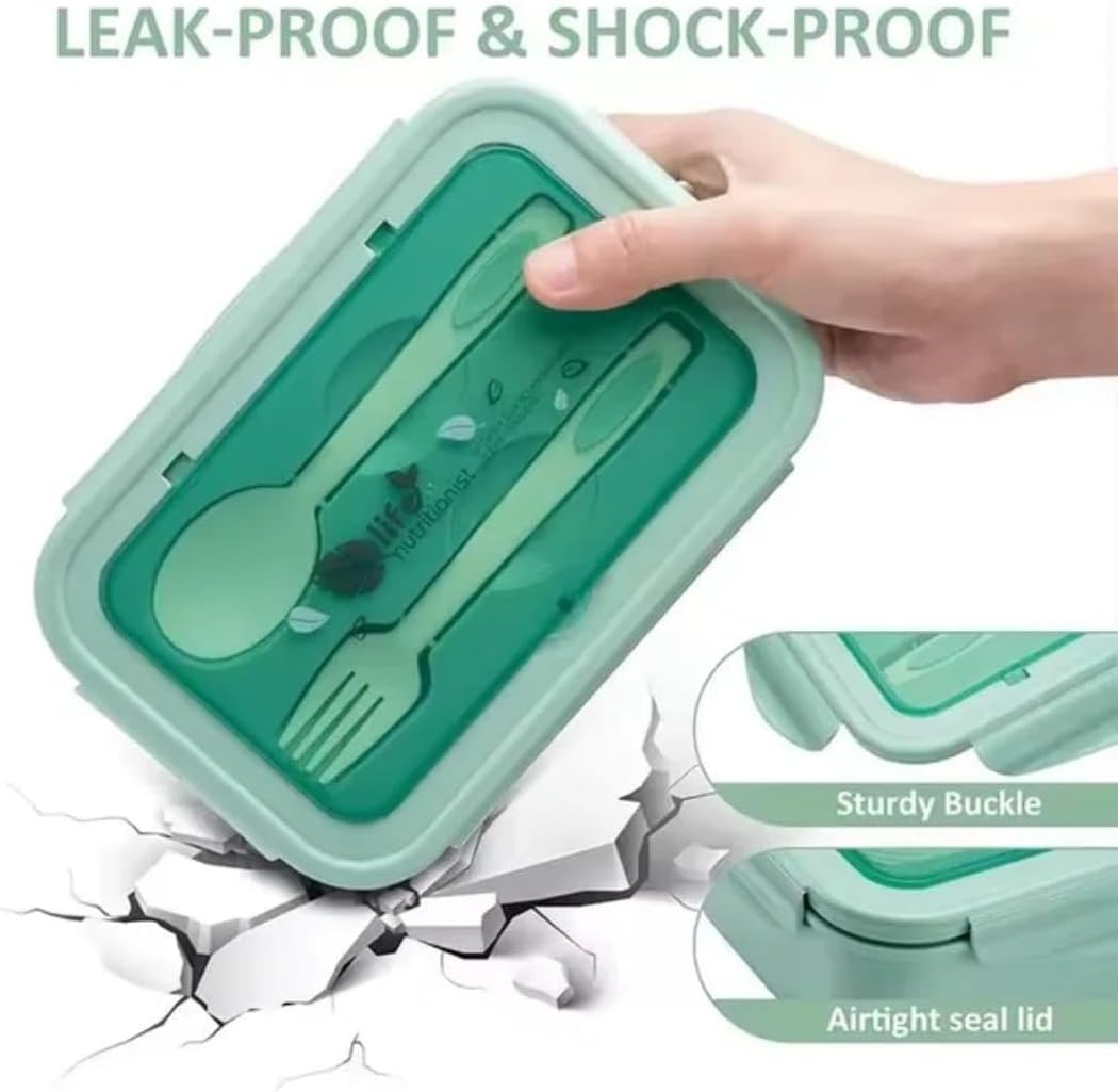 Bento Lunch Boxes for Adults,Kids Childrens With Spoon & Fork - Durable Perfect Size for On-the-Go Meal, BPA-Free and Food-Safe Materials Microwave safe, Dishwasher safe, Freezer safe