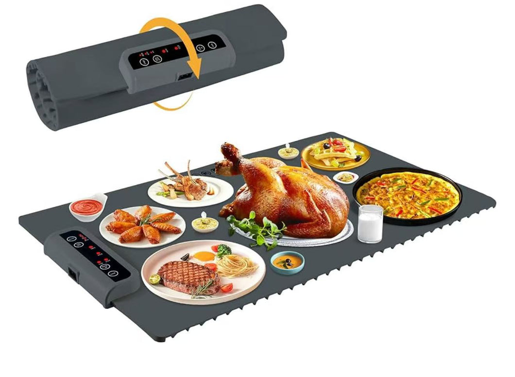 Wholesale: Food Warming Mat- Foldable Warming Mat for Food with Adjustable Temperature Control Time Moders Locking Function Electric Warming Tray for Parties,Home,Travel,Buffet