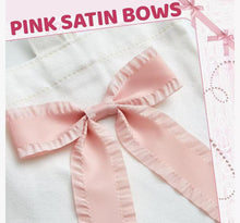 Load image into Gallery viewer, Wholesale:Christmas Pink Bow Canvas Tote Bag Coquette Pink Satin Bows Bachelorette Party Favors Gift Bags with Zipper Pouch for Women, Bride, Bridesmaid Gift,
