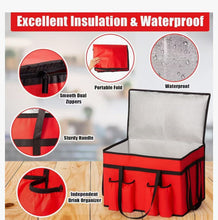 Load image into Gallery viewer, Wholesale: 6 Pcs Insulated Food Delivery Bags with 4 Cup Holder 3xl Cooler Box with Drink Carrier
