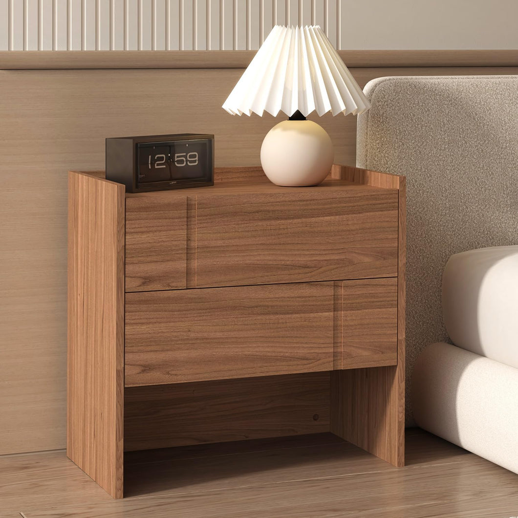 Wholesale: Minimalist Double-Drawer Nightstand with Charging Station