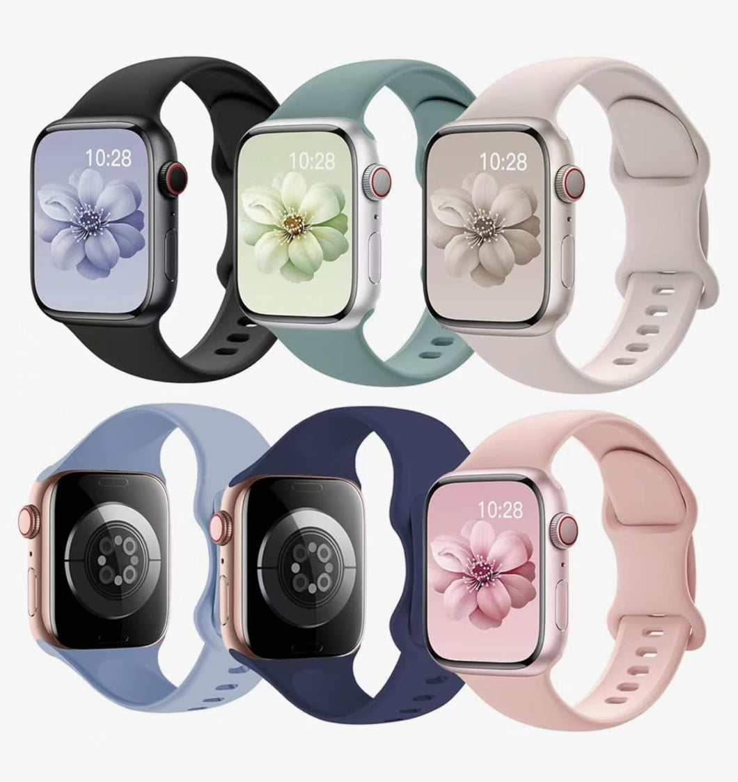 Wholesale: 6 Pack Sport Watch Bands Compatible with Apple Watch Band 38mm 40mm 41mm 42mm 44mm 45mm 49mm Women Men, Soft Silicone Sport Strap Replacement Band for iWatch Apple Ultra SE Series 8 7 6 5 4 3 2 1