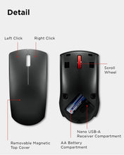 Load image into Gallery viewer, Wholesale: Lenovo Wireless Mouse (WL150) - 2.4G Nano USB-A Ambidextrous Ergonomic Mouse – 3-Million Clicks, 1,000 DPI – Portable Compact Cordless Design - Computer &amp; Laptop Accessories
