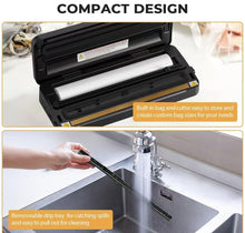 Load image into Gallery viewer, Wholesale :Vacuum Sealer Machine, Compact Food Sealer with 10 Vaccum Bags &amp; 1 Bag Roll, Multi-functional Food Vacuum Sealer for Food Storage, Dry &amp; Moist Food Modes with Built-in Cutter, Black
