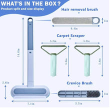 Load image into Gallery viewer, Wholesale: Multifunctional Pet Hair Remover,2 Pcs Carpet Scraper,4 in 1 Dog Hair Remover, Reusable Cat Hair Remover for Dog and Cat,Adjustable Lint Brush for Carpet,Sofa,Bedding,Clothes and Furniture,Blue
