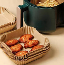 Load image into Gallery viewer, Wholesale: Air Fryer Paper Liners, Parchment Paper, Air Fryer Liners Disposable for Microwave, Non-Stick Air Fryer Liner Square Free of Bleach (6.3IN)
