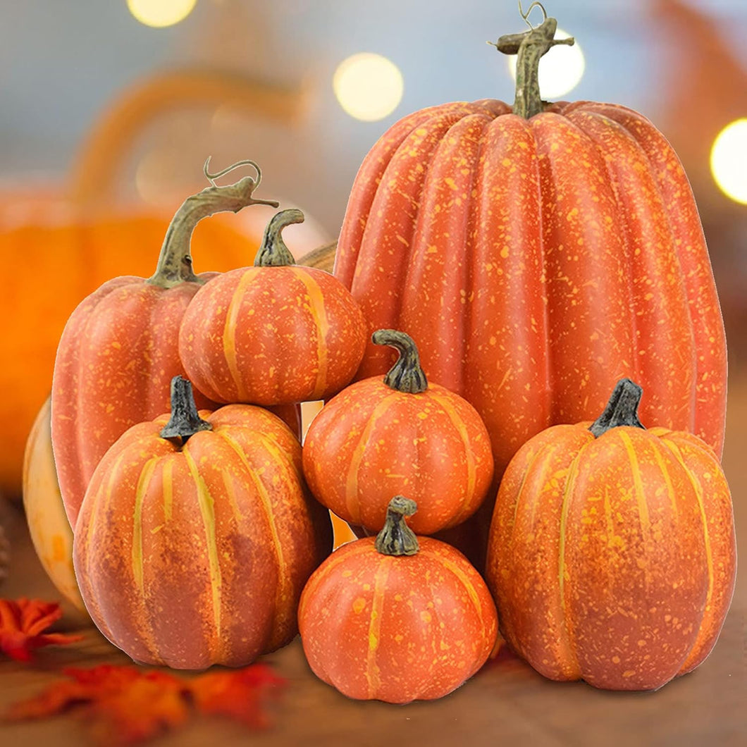 Wholesale: 7-Piece Artificial Foam Pumpkin Decorative Set