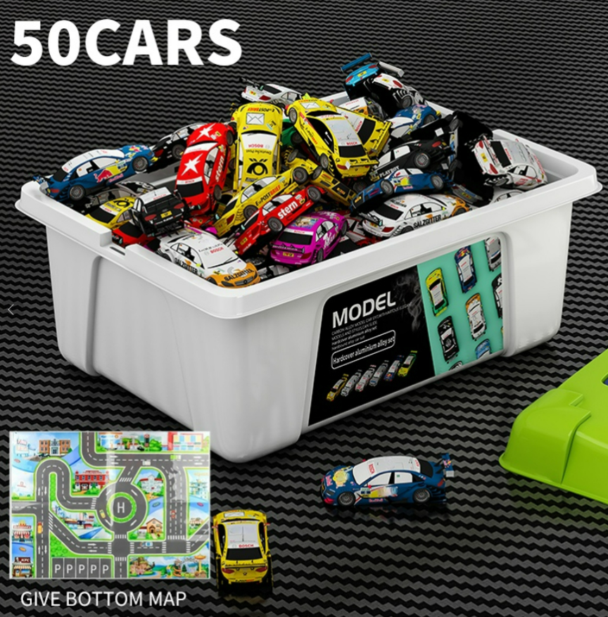 Wholesale : 50-Piece Aluminum Alloy Wind-Up Car Set