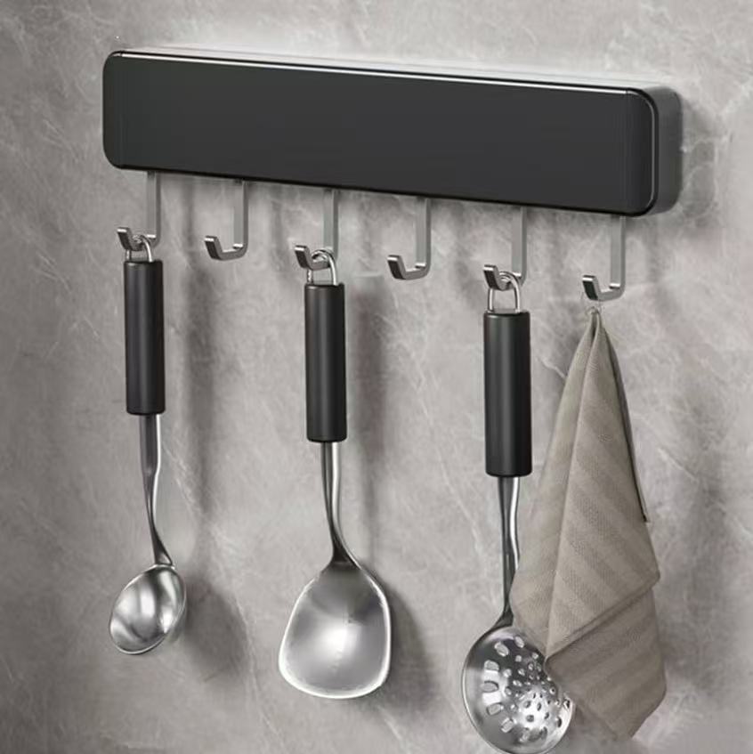 Wall Mounted Adhensive Hooks, Space Saving Utensil Holder, Kitchen Utensil Hanger No Drilling Removable