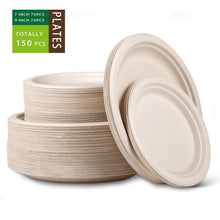 Load image into Gallery viewer, 150PCS Compostable Disposable Plates
